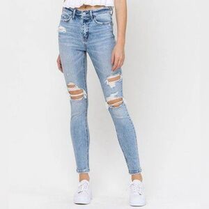 Vervet by Flying Monkey Distressed High Rise Skinny Jeans